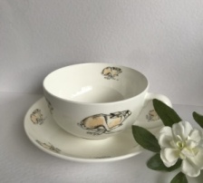Running Hare Cup & Saucer by Sam Purcell at The Hare in The Sweater